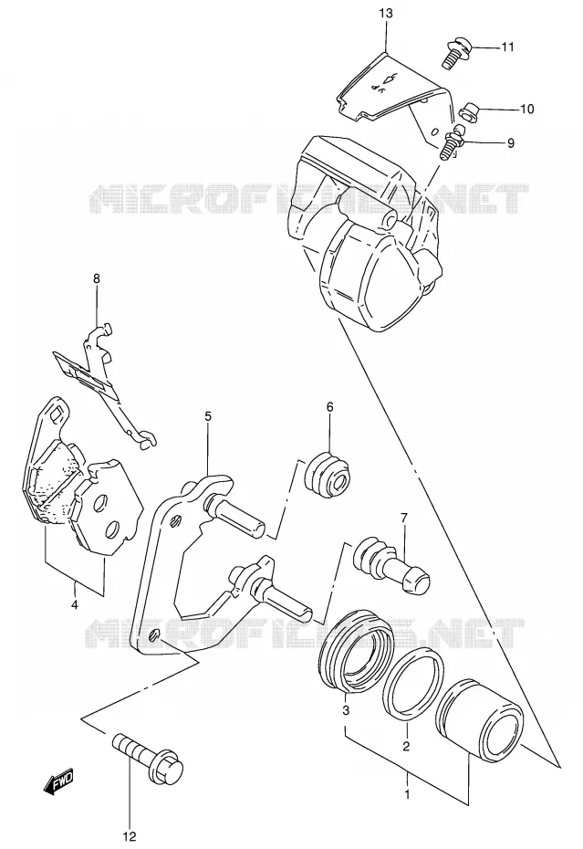 ETRIER DE FREIN AVANT (VOIR NOTE) Suzuki MOTO 125 GN 1989  GN125K(E1)