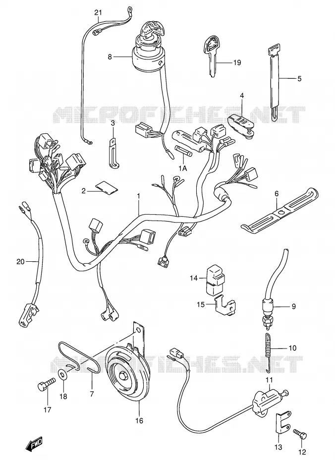 FAISCEAU ELECTRIQUE (MODELE N/R E30) Suzuki MOTO 125 GN 1982  GN125EZ(E1)