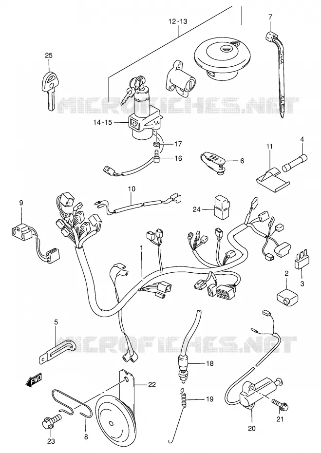 FAISCEAU ELECTRIQUE (MODELE Y) Suzuki MOTO 250 GN 1996  GN250T(E2)
