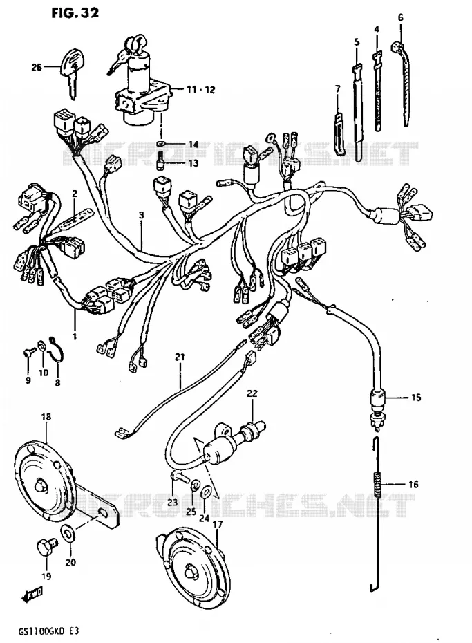 FAISCEAU ELECTRIQUE Suzuki MOTO 1100 GS-G 1982  GS1100GKZ(Z/2/D)