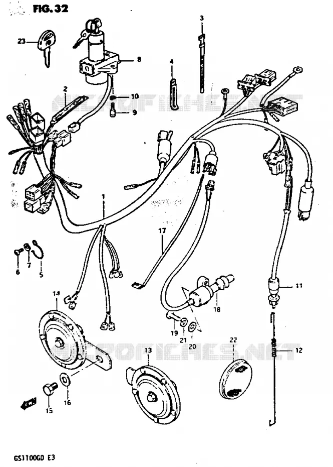 FAISCEAU ELECTRIQUE Suzuki MOTO 1100 GS-G 1983  GS1100GD(Z/D)