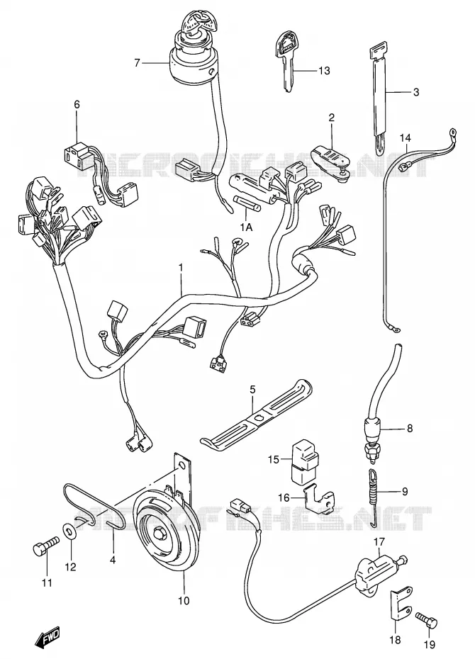 FAISCEAU ELECTRIQUE Suzuki MOTO 125 GN 1983  GN125ED(E1)