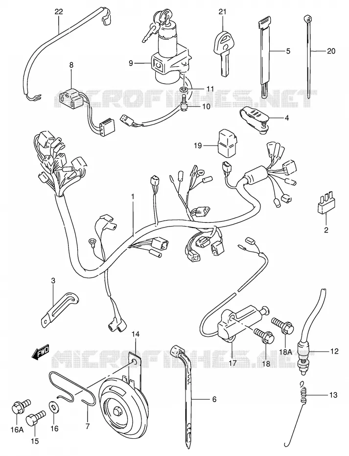 FAISCEAU ELECTRIQUE Suzuki MOTO 250 GN 1994  GN250R(E2)