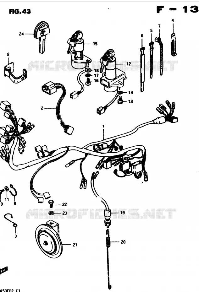 FAISCEAU ELECTRIQUE Suzuki MOTO 450 GS 1982  GS4502(2/Z/D)