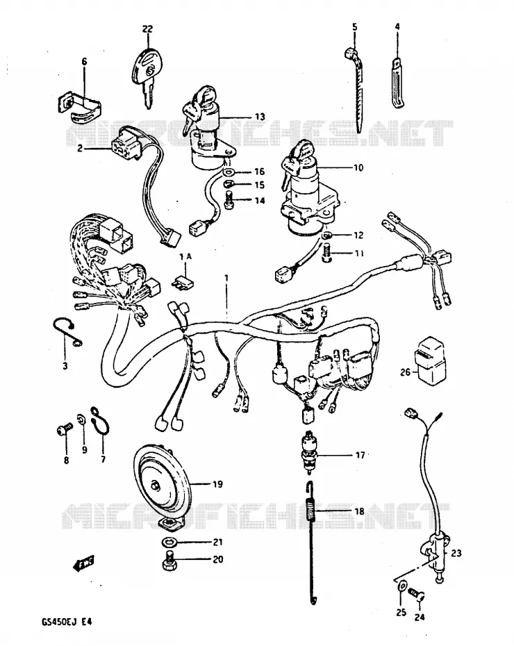 FAISCEAU ELECTRIQUE Suzuki MOTO 450 GS-E 1987  GS450EH(E/F/G/H/J)