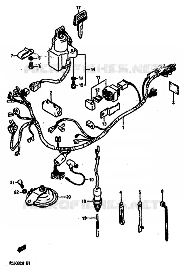 FAISCEAU ELECTRIQUE Suzuki MOTO 500 GS-E 1990  GS500EL(E1)