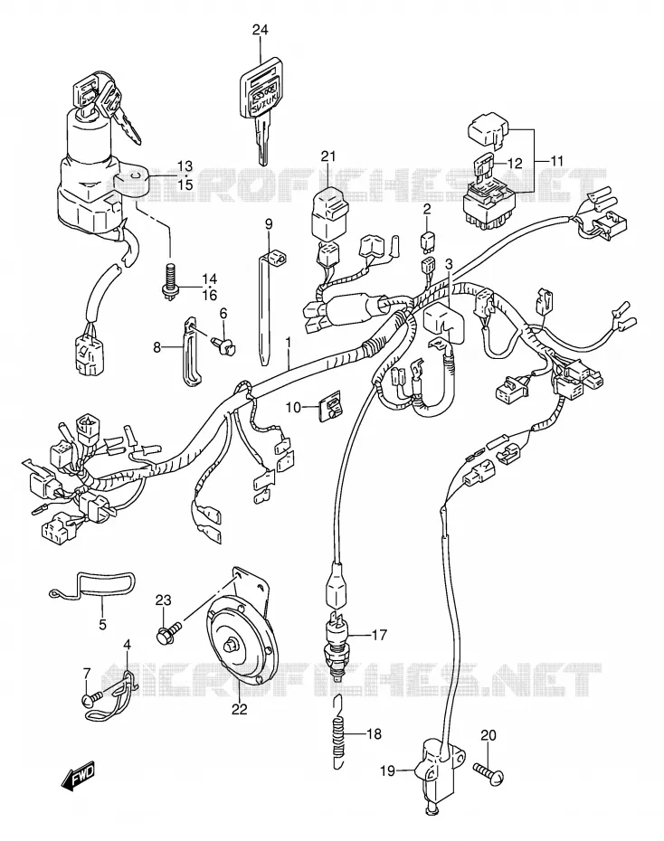 FAISCEAU ELECTRIQUE Suzuki MOTO 500 GS-E 1991  GS500EM(E2)