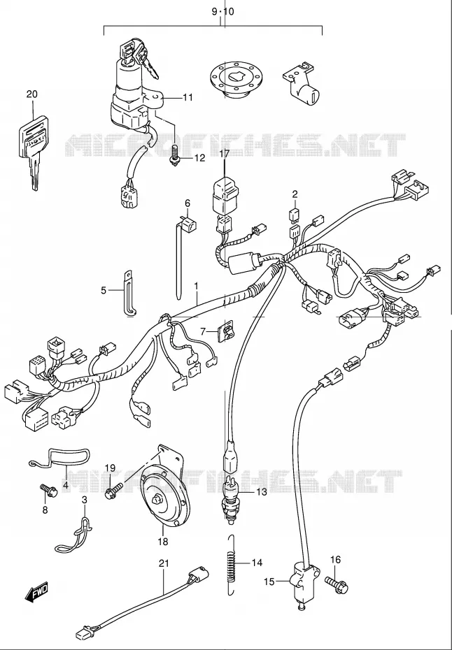 FAISCEAU ELECTRIQUE Suzuki MOTO 500 GS-E 2002  GS500UK2(E2)