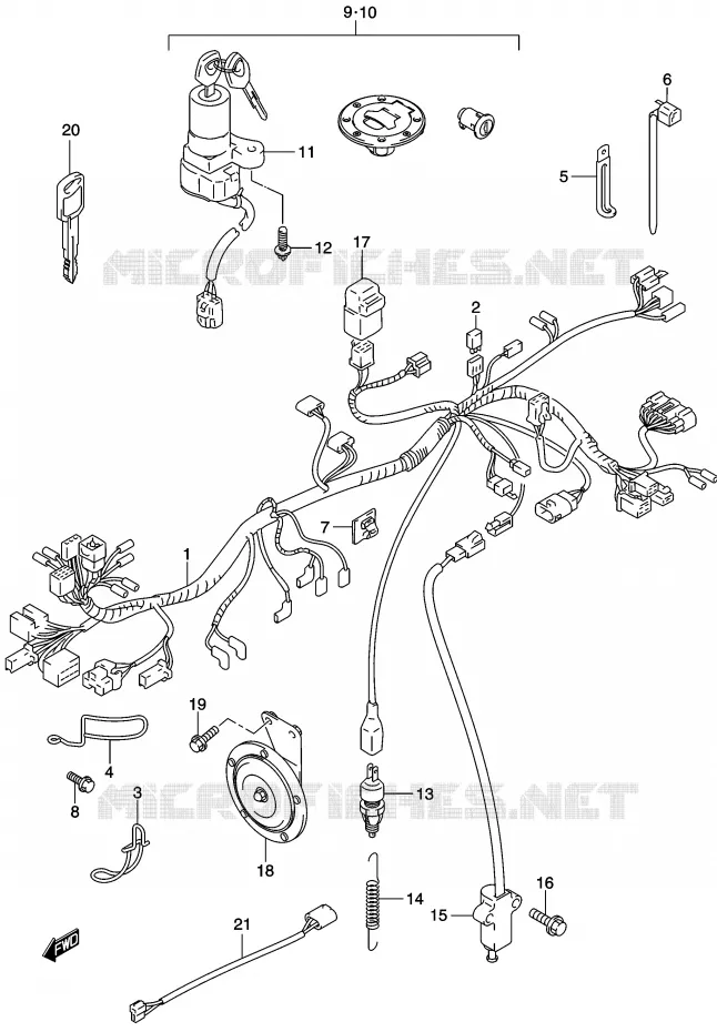 FAISCEAU ELECTRIQUE Suzuki MOTO 500 GS-E 2003  GS500K3(P19)