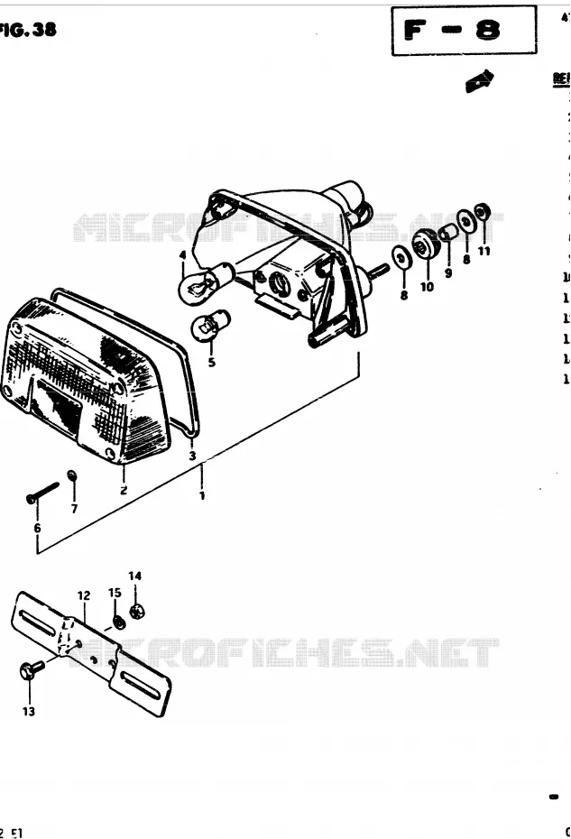 FEU ARRIERE (E15) Suzuki MOTO 450 GS-S 1982  GS450SZ(2/Z/D)