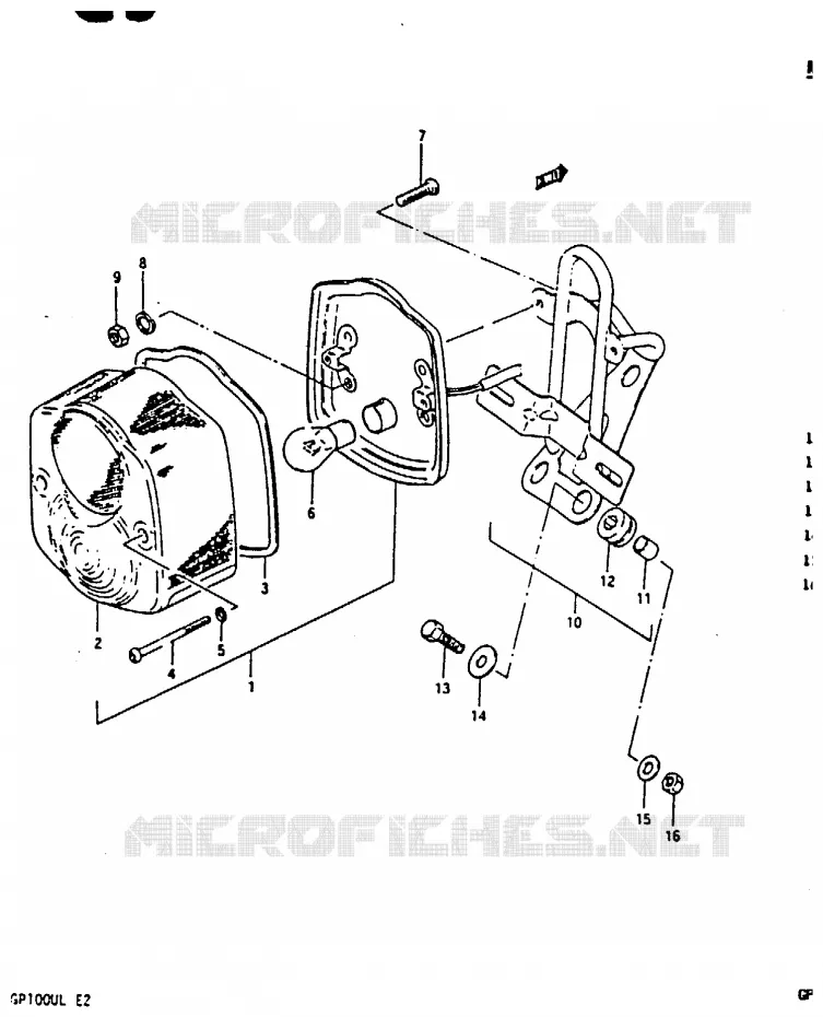 FEU ARRIERE (E2) Suzuki MOTO 100 GP 1983  GP100ED(X/D/L)
