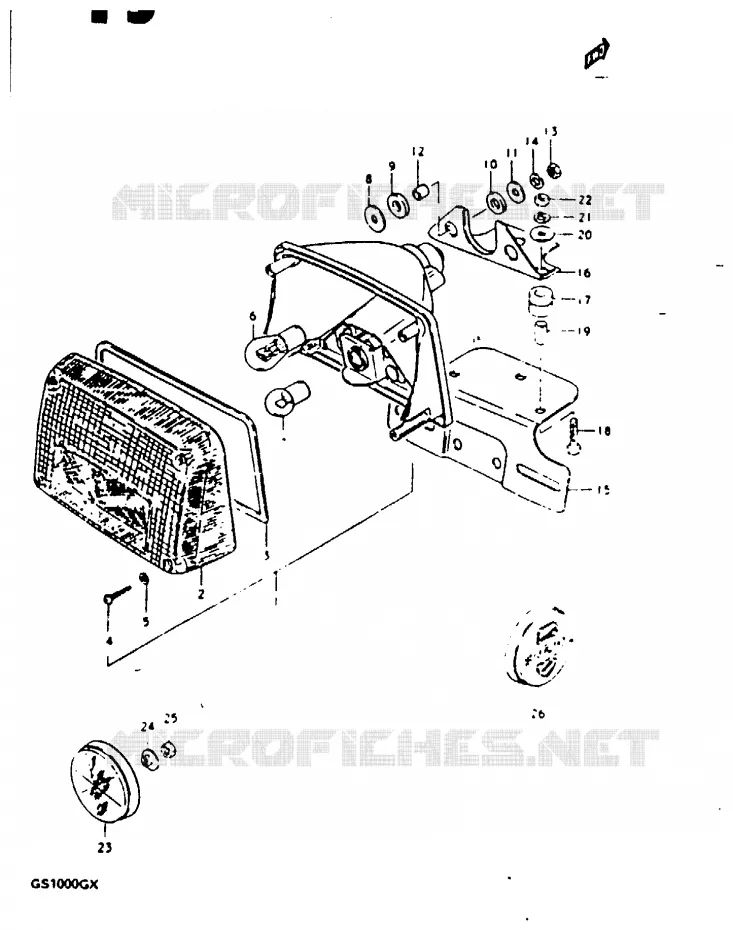 FEU ARRIERE (E22, E25) Suzuki MOTO 1000 GS 1980  GS1000GT(X/T)