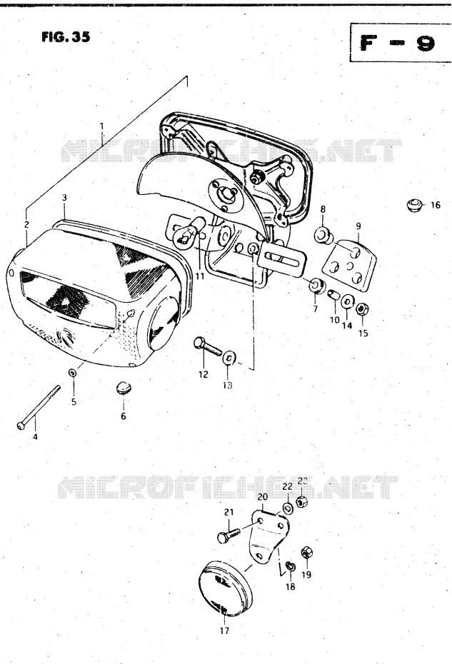FEU ARRIERE (E22, E25) Suzuki MOTO 450 GS-L 1982  GS450LZ(E2)