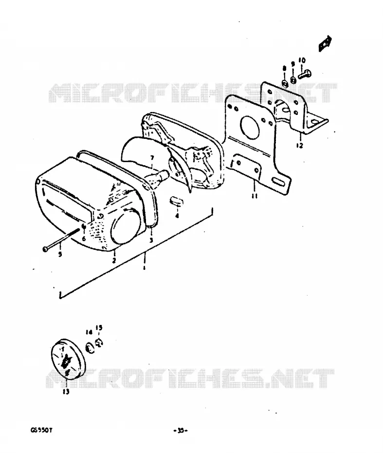 FEU ARRIERE (E22) Suzuki MOTO 550 GS 1980  GS550T(T)