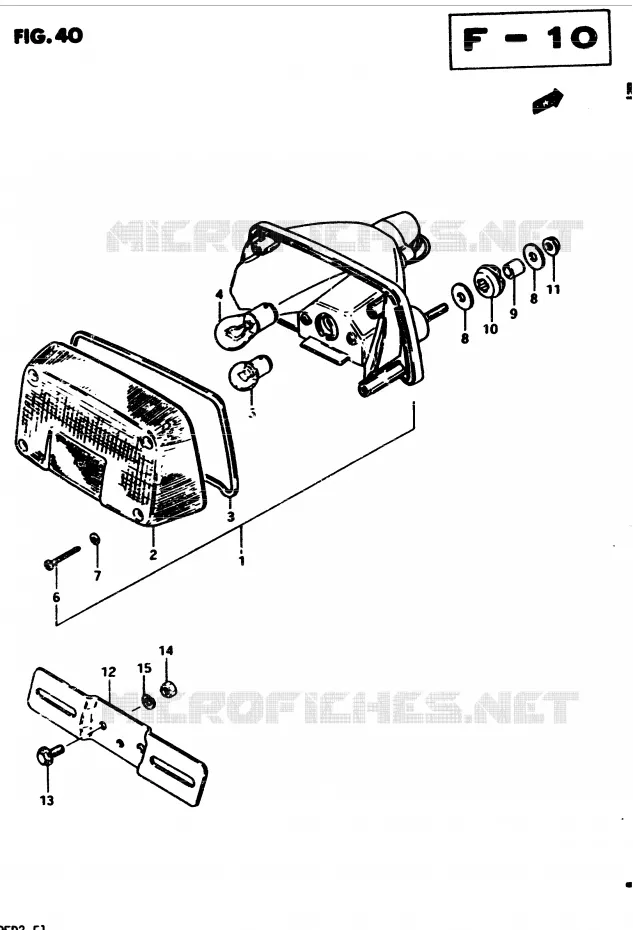 FEU ARRIERE (E25) Suzuki MOTO 450 GS 1982  GS4502(2/Z/D)