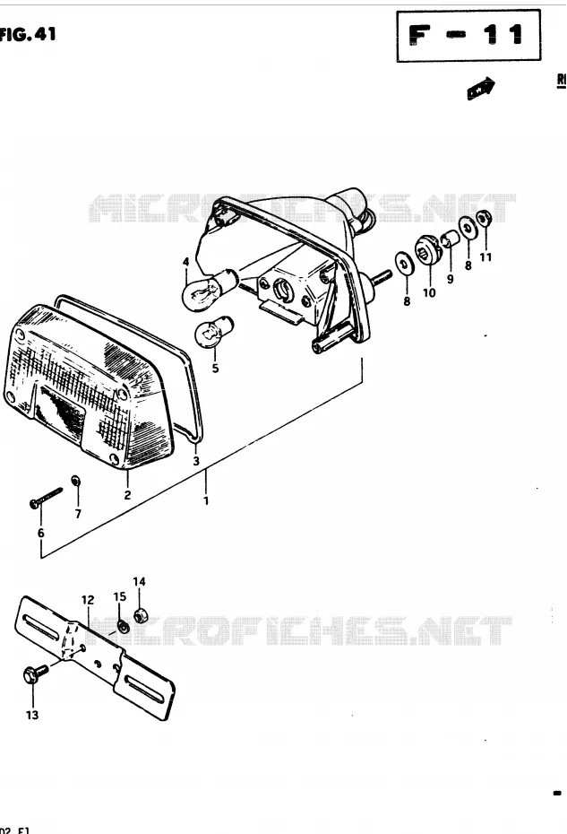 FEU ARRIERE (E34) Suzuki MOTO 450 GS 1982  GS450Z(2/Z/D)