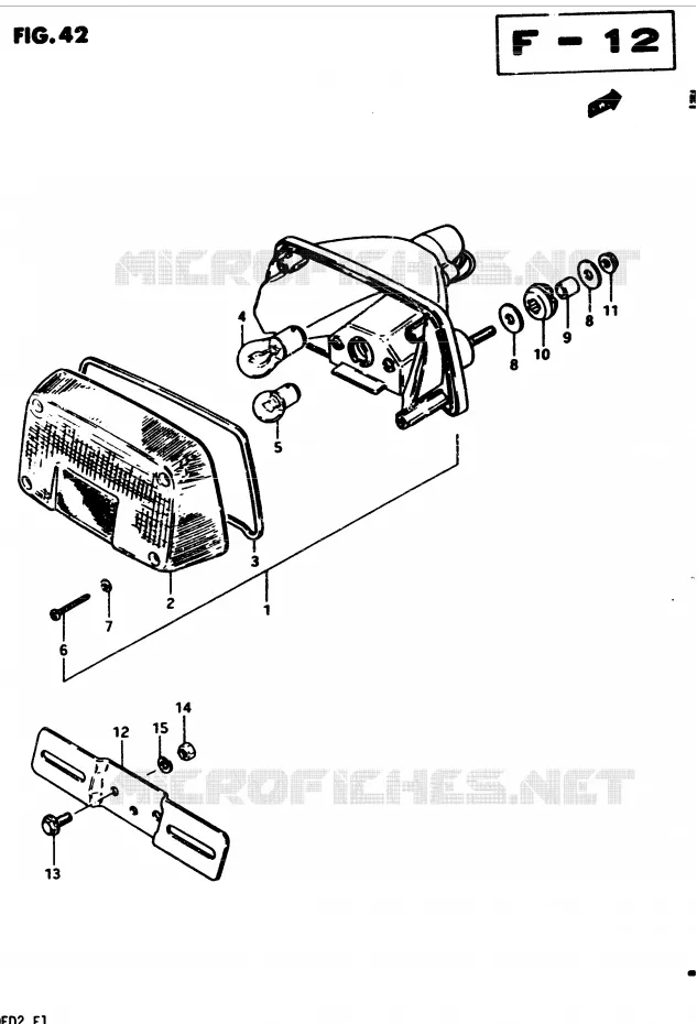 FEU ARRIERE (E39) Suzuki MOTO 450 GS 1983  GS450D(2/Z/D)