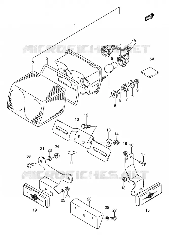 FEU ARRIERE (MODELE K/L/M/N/P/R/S) Suzuki MOTO 500 GS-E 1994  GS500ER(E2)