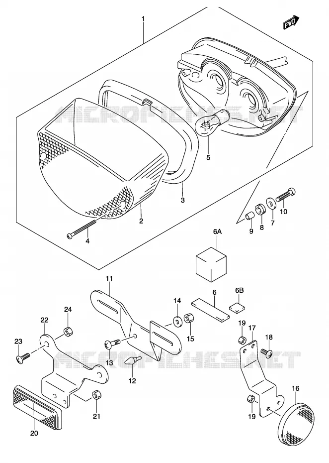 FEU ARRIERE (MODELE K3) Suzuki MOTO 500 GS-F 2004  GS500FUK4(P19)