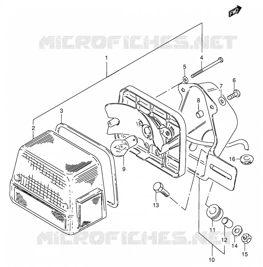 FEU ARRIERE (MODELE N/R E30) Suzuki MOTO 125 GN 1989  GN125EK(E1)