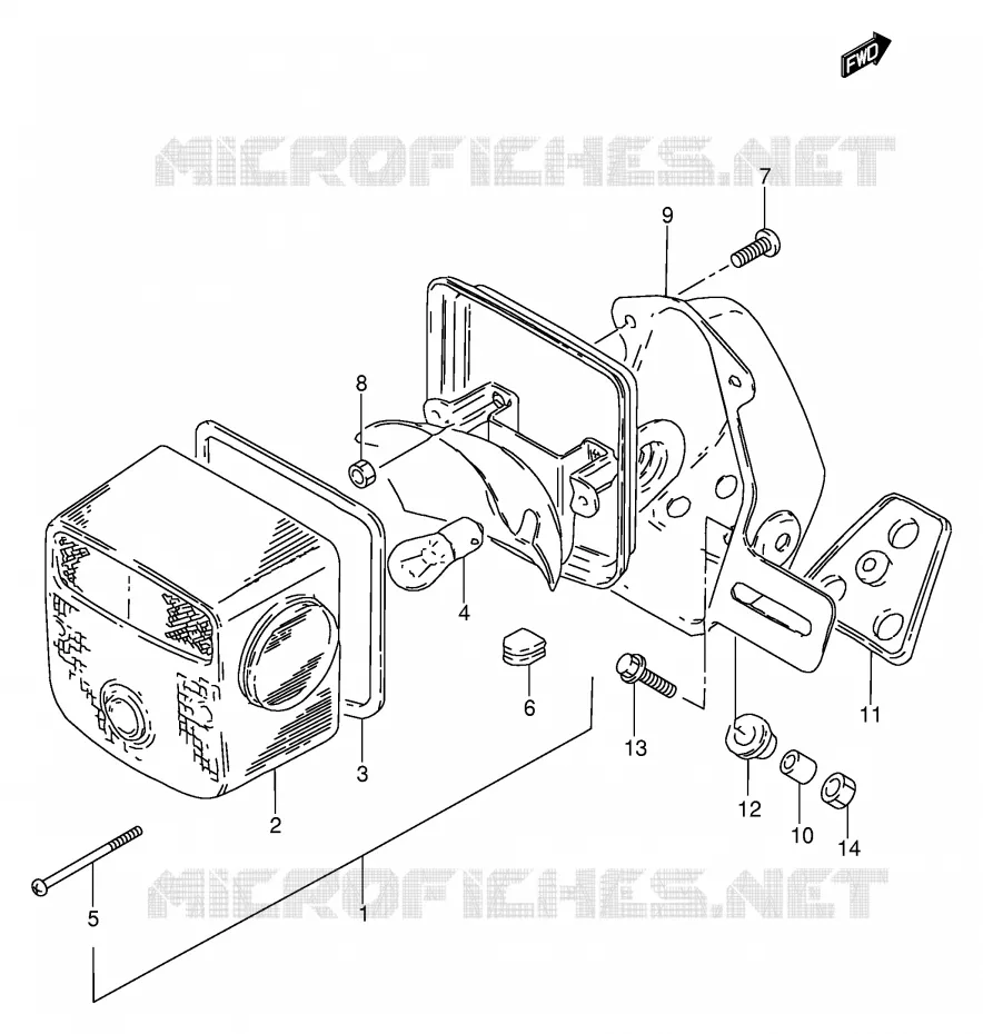 FEU ARRIERE (MODELE T/W/X E22) Suzuki MOTO 250 GN 2000  GN250EY(E2)