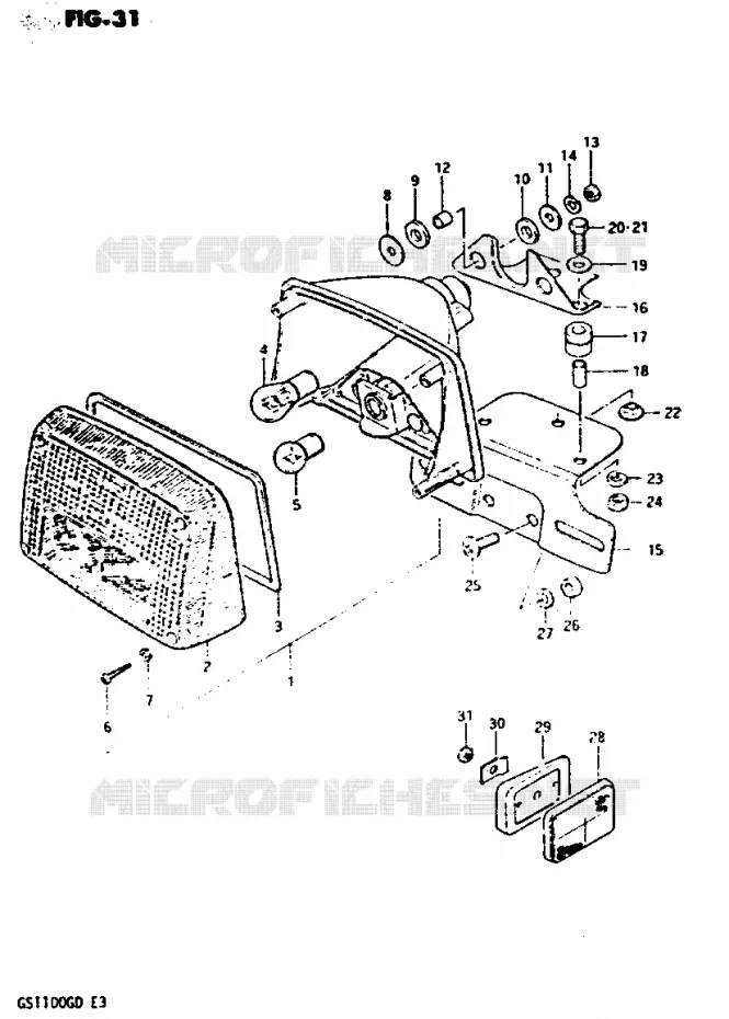 FEU ARRIERE Suzuki MOTO 1100 GS-G 1983  GS1100GD(Z/D)