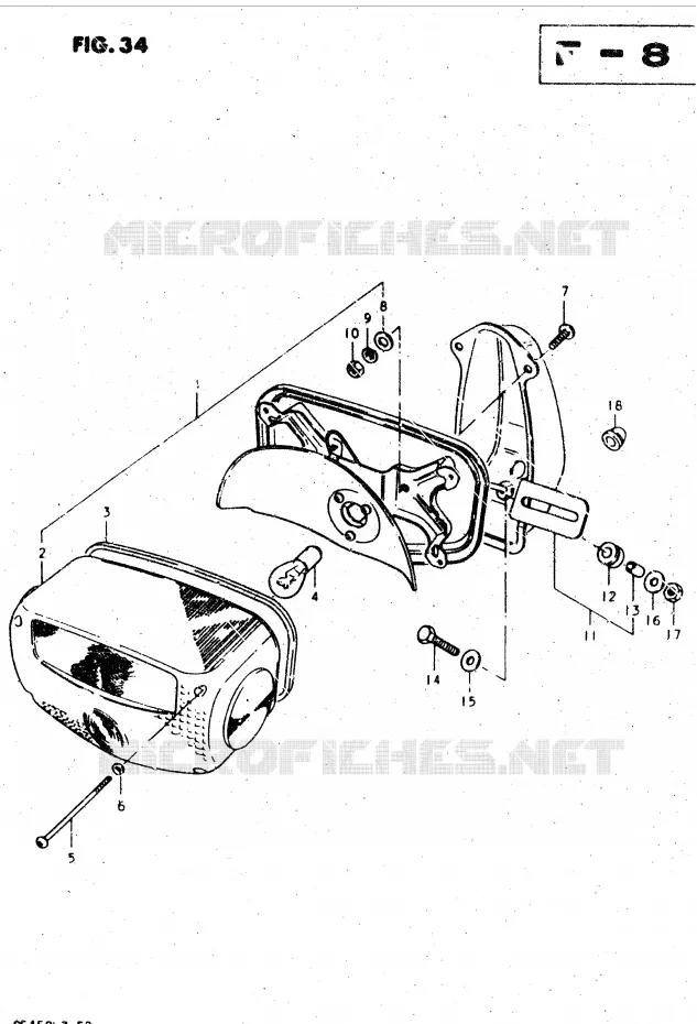 FEU ARRIERE Suzuki MOTO 450 GS-L 1982  GS450LZ(E2)