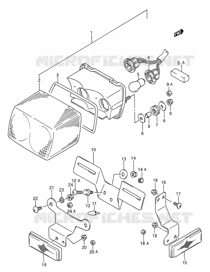 FEU ARRIERE Suzuki MOTO 500 GS-E 1990  GS500EL(E28)