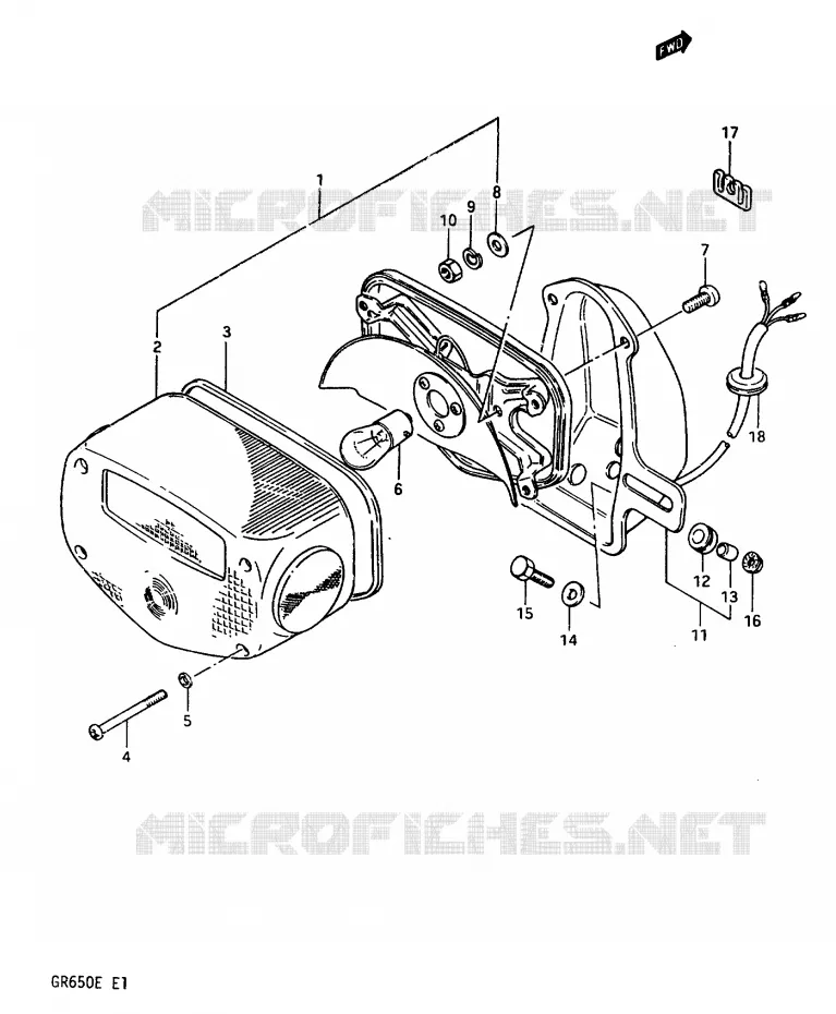 FEU ARRIERE Suzuki MOTO 650 TEMPTER 1983  GR650XD(D/E)