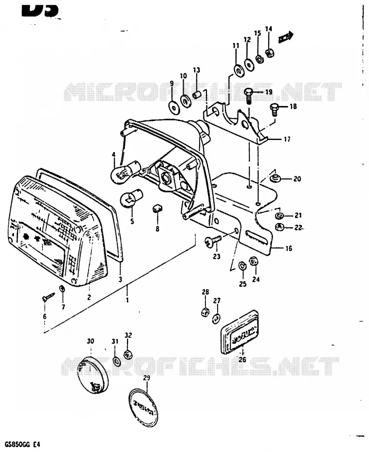 FEU ARRIERE Suzuki MOTO 850 GS 1986  GS850GG(E4)