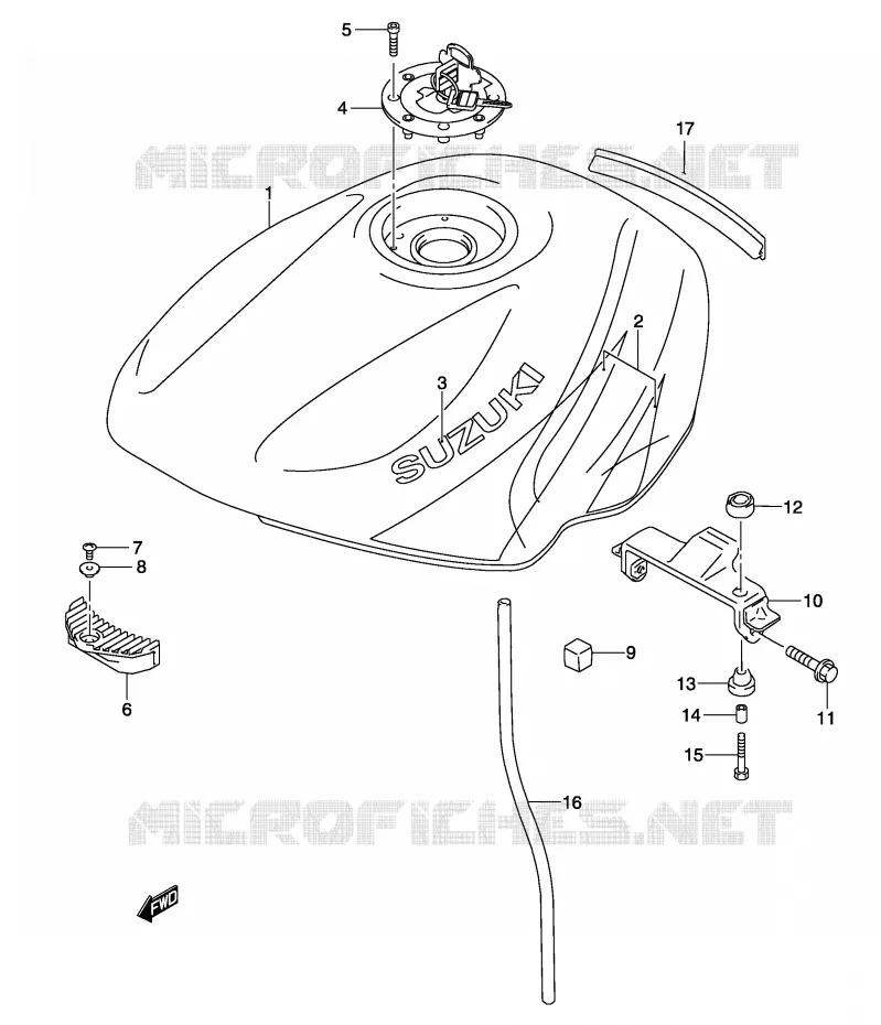 FIG. 36 (G- 7) RESERVOIR ESSENCE (MODELE K3) Suzuki MOTO 500 GS-E 2004  GS500K4(P19)