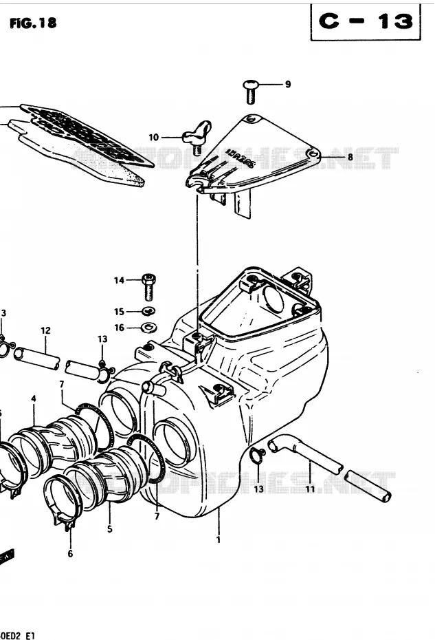 FILTRE A AIR Suzuki MOTO 450 GS-S 1982  GS450SZ(2/Z/D)