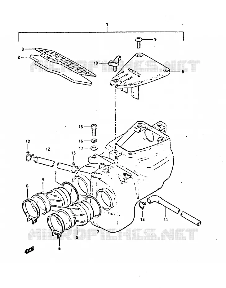 FILTRE A AIR Suzuki MOTO 450 GS-S 1985  GS450SF(E/F/G/H/J)