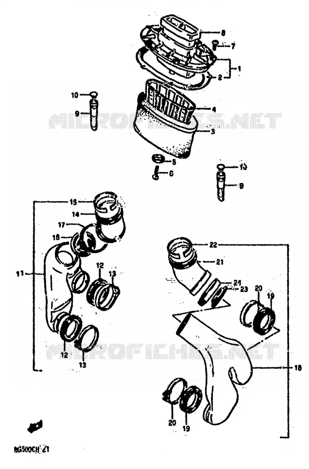 FILTRE A AIR Suzuki MOTO 500 RG 1987  RG500CH(E1)