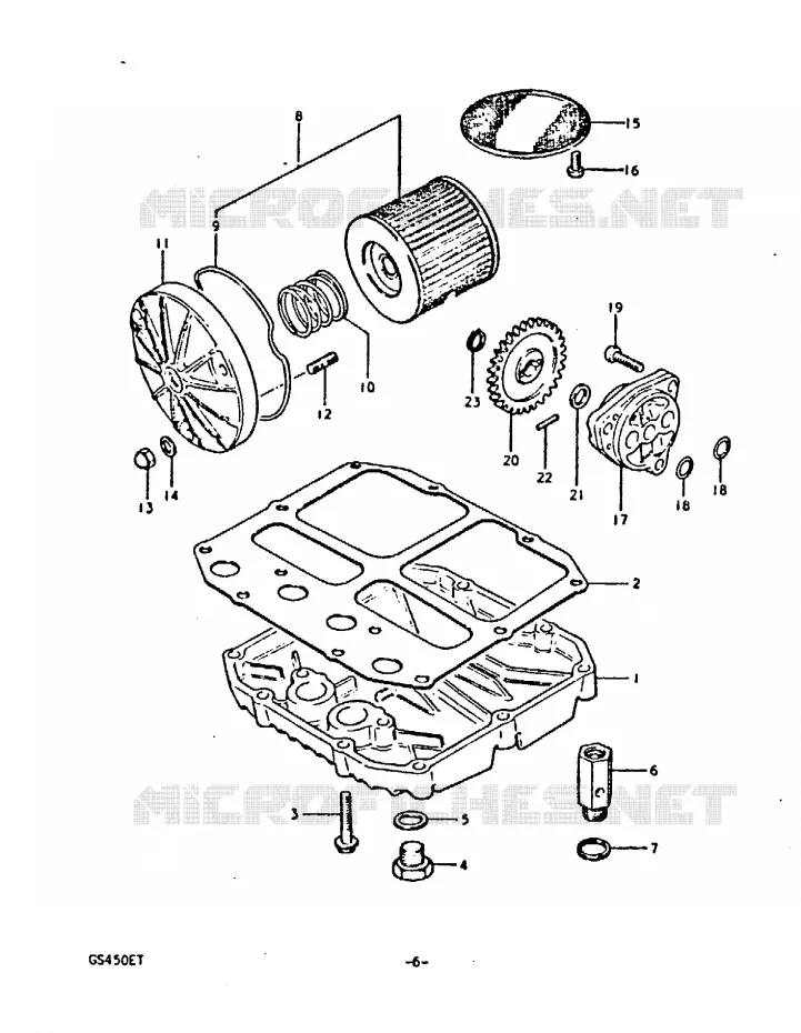 FILTRE A HUILE - POMPE A HUILE Suzuki MOTO 450 GS 1996  GS450T(T)