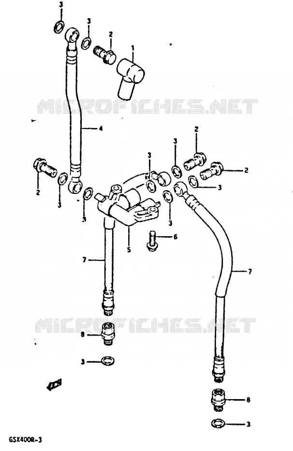 FLEXIBLE DE FREIN AVANT Suzuki MOTO 400 GSX-R 1987  GSX-R400H
