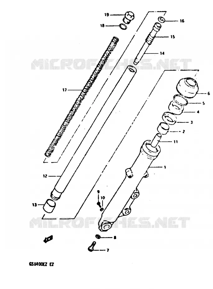 FOURCHE AVANT DROITE Suzuki MOTO 400 GSX 1982  GSX400SZ