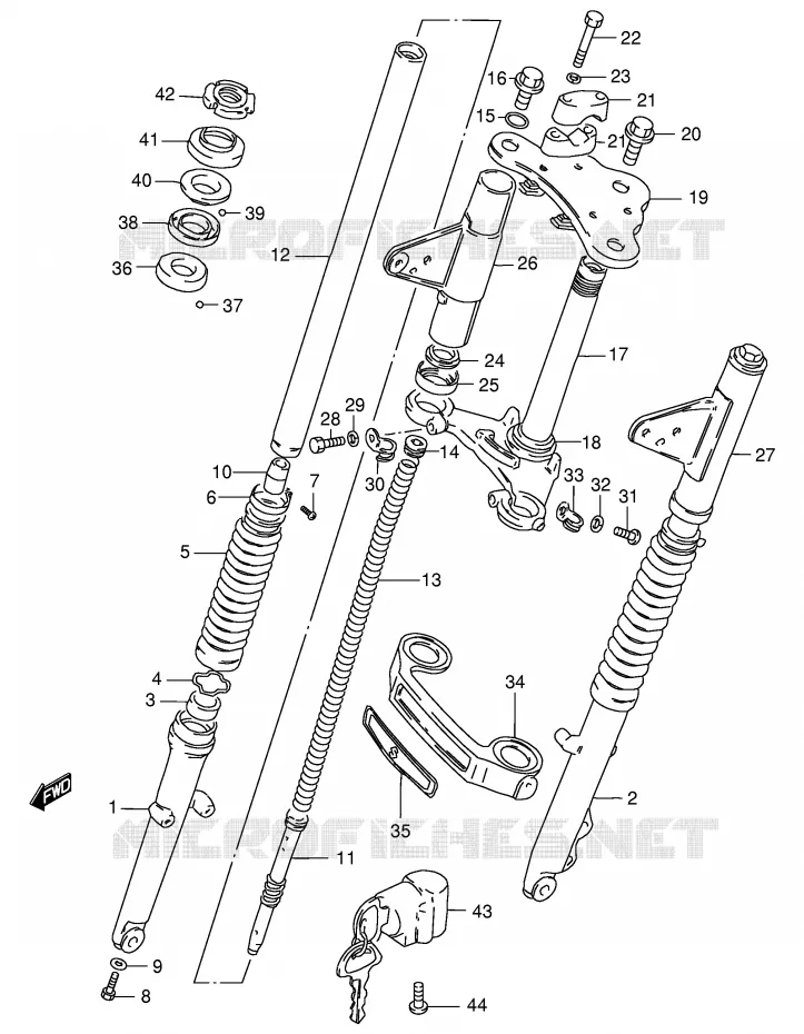 FOURCHE AVANT (GS125Z/D) Suzuki MOTO 125 GS 1983  GS125ESD(E1)