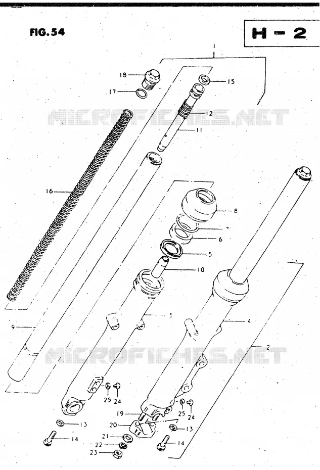 FOURCHE AVANT (MODELE T, X) Suzuki MOTO 450 GS-L 1982  GS450LZ(E2)