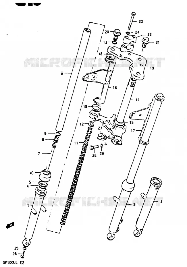 FOURCHE AVANT Suzuki MOTO 100 GP 1999  GP100X(X/D/L)