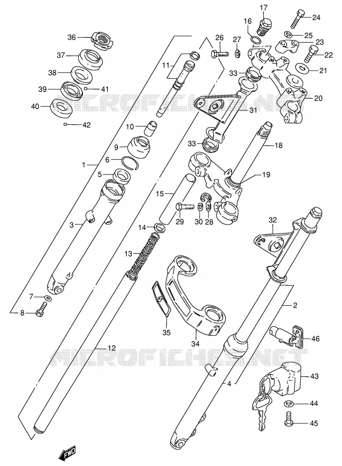 FOURCHE AVANT Suzuki MOTO 125 GN 1989  GN125EK(E1)