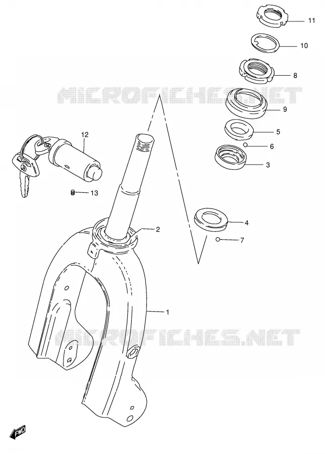 FOURCHE AVANT Suzuki SCOOTER 50 FZ 1993  FZ50NP(E1)