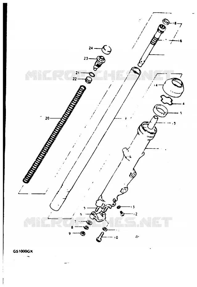 FOURCHE (E2, E4, E17, E18, E21, E22, E24-26, E34, E39) Suzuki MOTO 1000 GS 1980  GS1000GT(X/T)