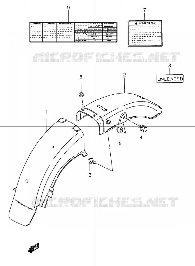 GARDE BOUE ARRIERE (MODELE K1) Suzuki MOTO 250 GN 2001  GN250EK1(E2)