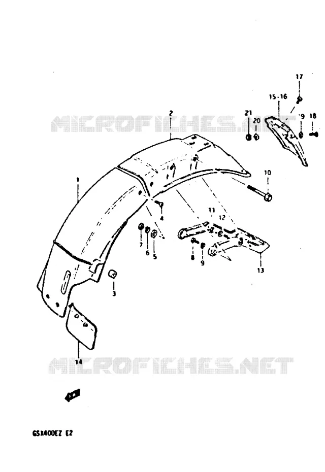 GARDE BOUE ARRIERE Suzuki MOTO 400 GSX 1982  GSX400EZ
