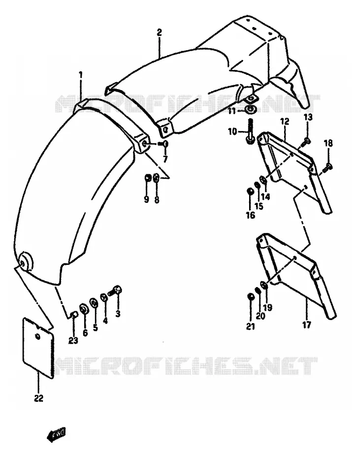 GARDE BOUE ARRIERE Suzuki MOTO 750 GSX-R 1985  GSX-R750F(F/G/H) E34