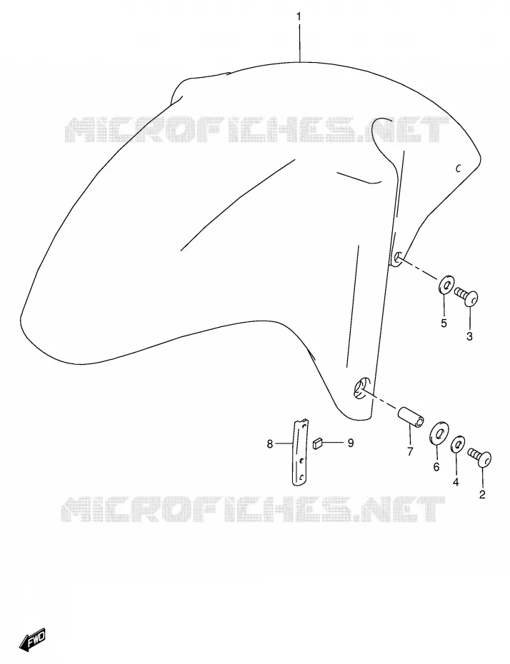 GARDE BOUE AVANT (MODELE W/X) Suzuki MOTO 750 GSX-R 1997  GSX-R750V(E2)
