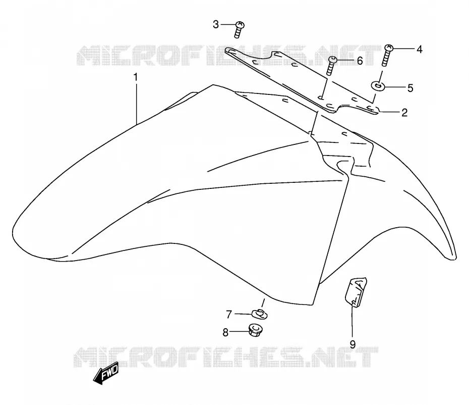 GARDE BOUE AVANT Suzuki MOTO 250 GSX 1997  GSX250FV(E24)