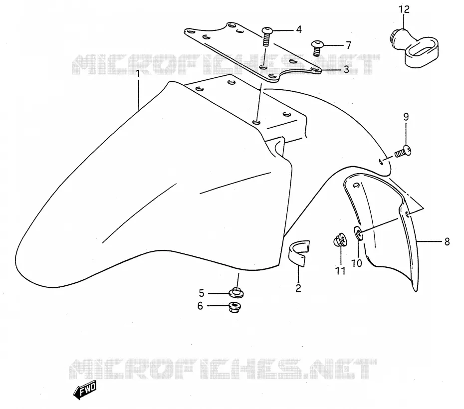 GARDE BOUE AVANT Suzuki MOTO 500 GS-E 1993  GS500EUP(E28)