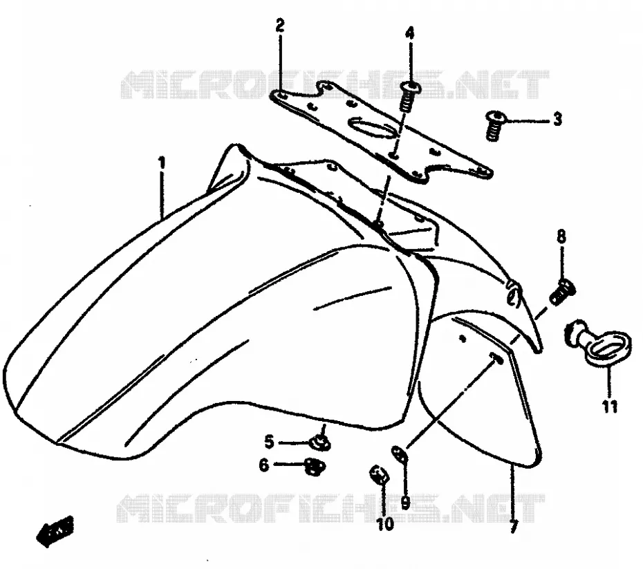 GARDE BOUE AVANT Suzuki MOTO 750 GSX-R 1986  GSX-R750XG(F/G/H)